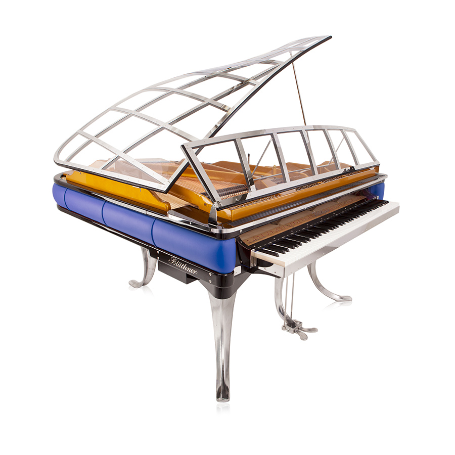 Navy Leather Grand Piano
