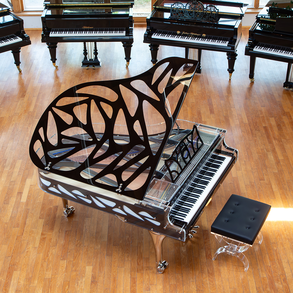 Crystal 'Hive' Edition piano in black