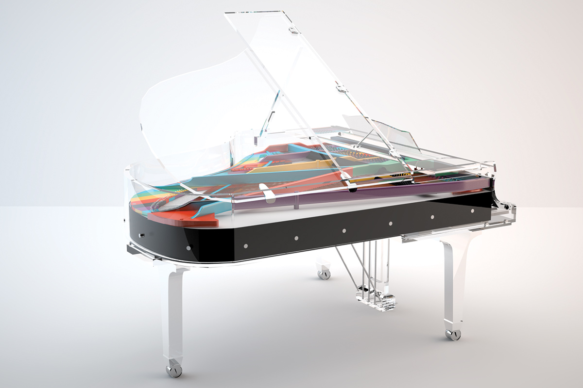 Crystal Edition Grand Piano in multicolour