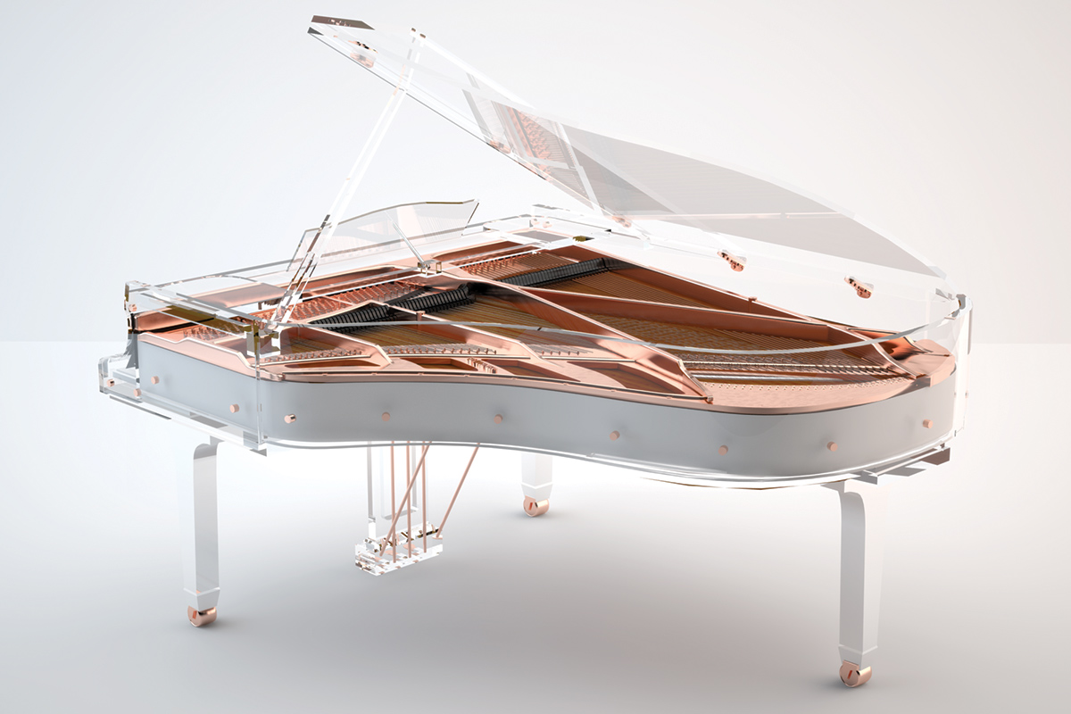 Crystal Edition Grand Piano in white