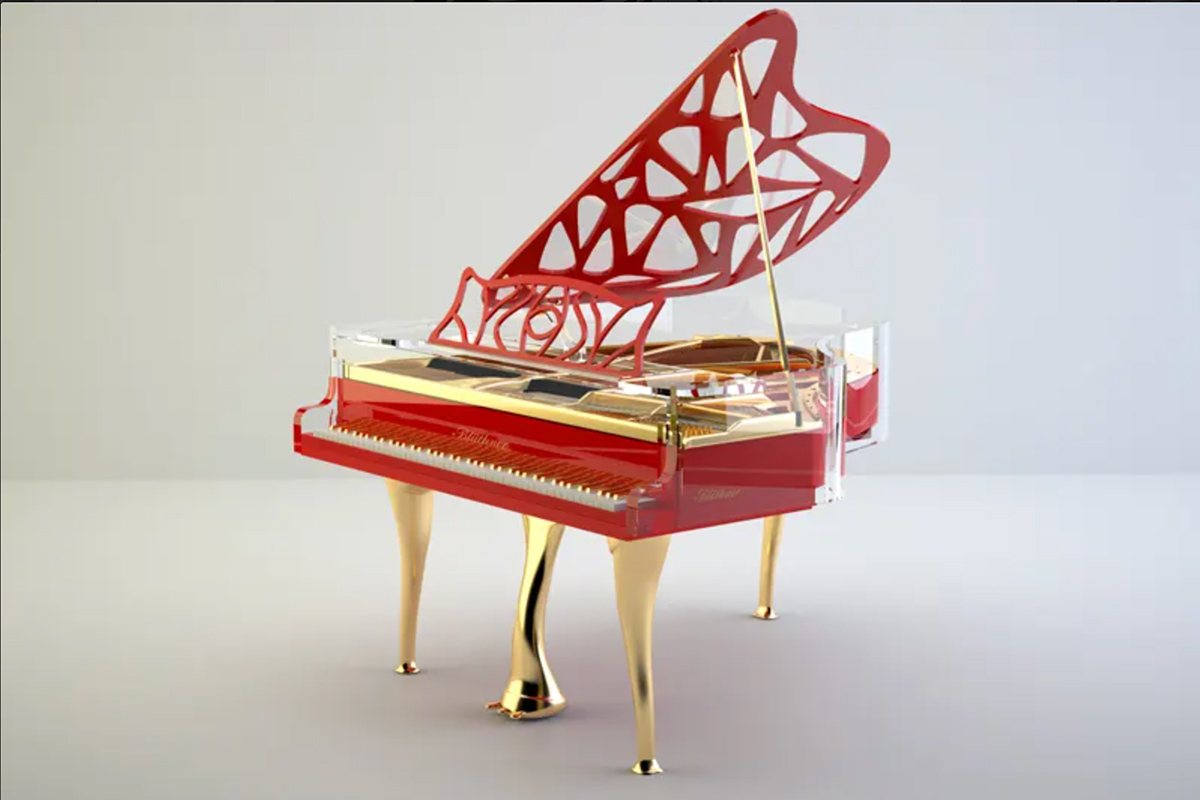 Crystal Edition Grand Piano in red