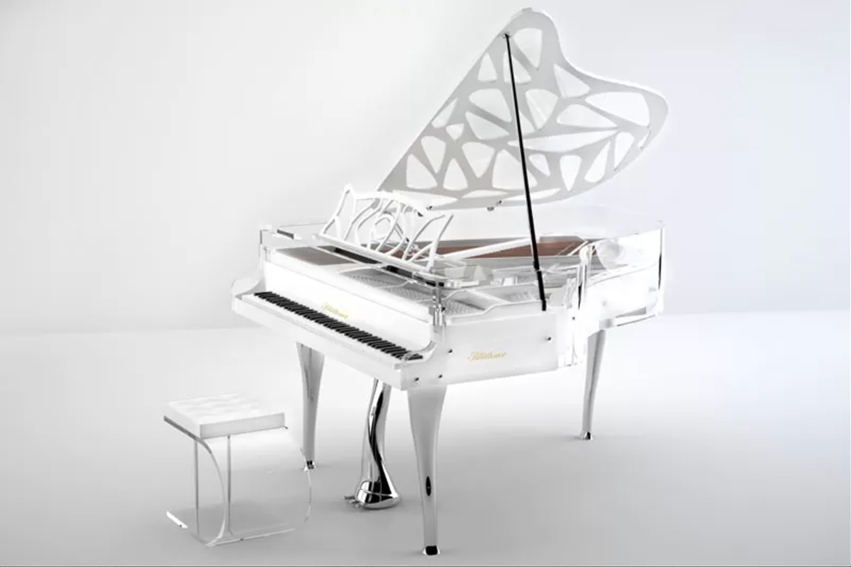 Crystal Edition Grand Piano in white