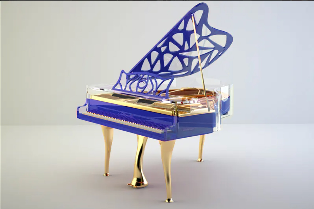 Crystal Edition Grand Piano in blue