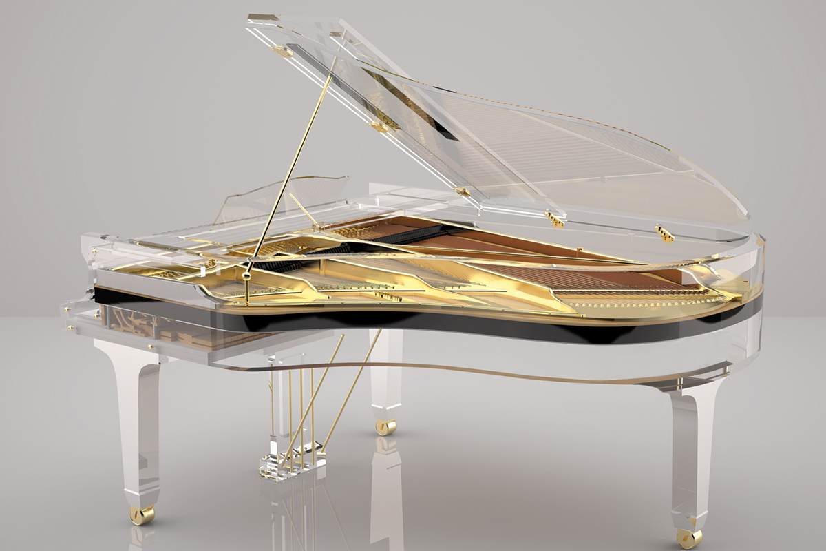 Crystal Edition Grand Piano in white