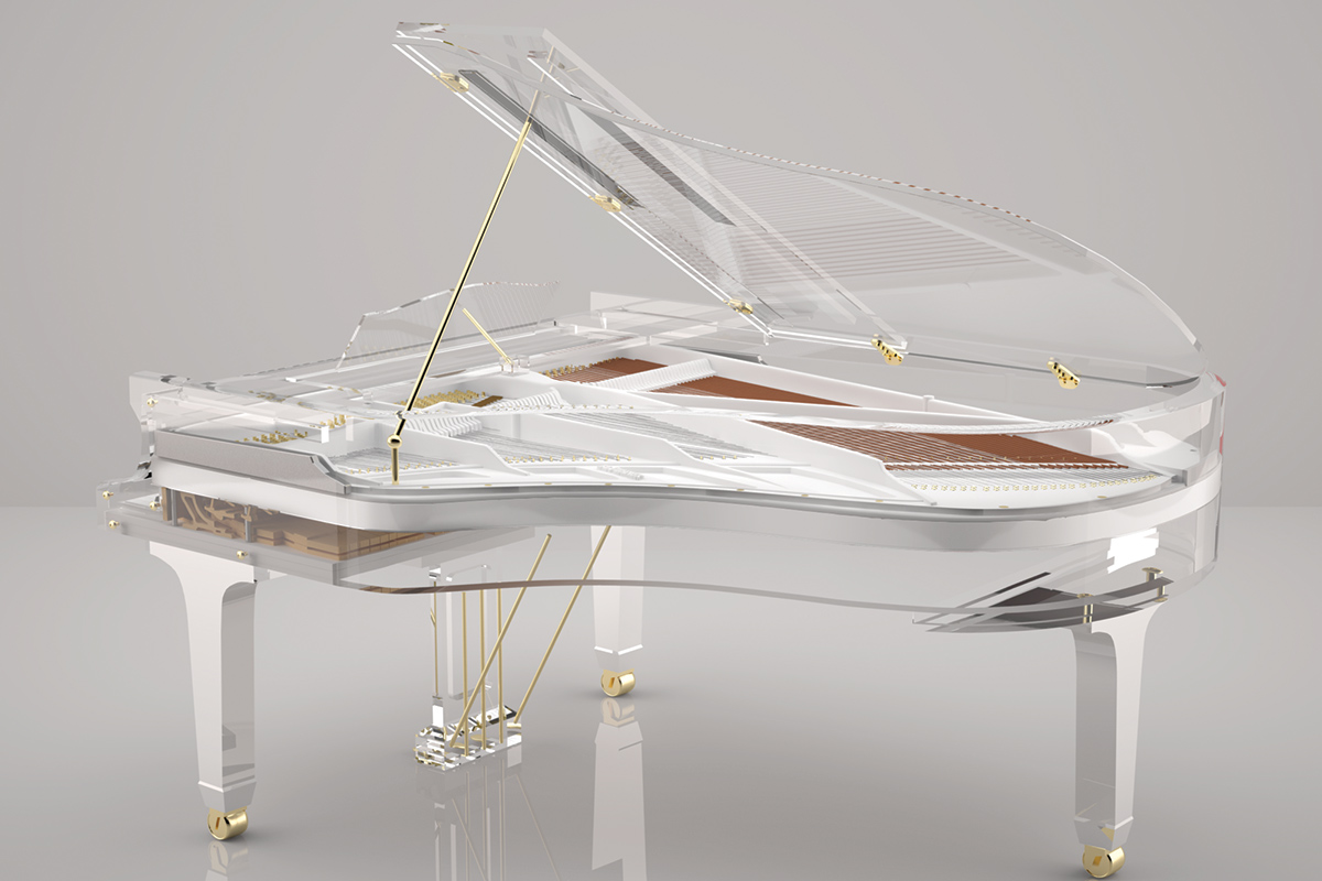 Crystal Edition Grand Piano in white